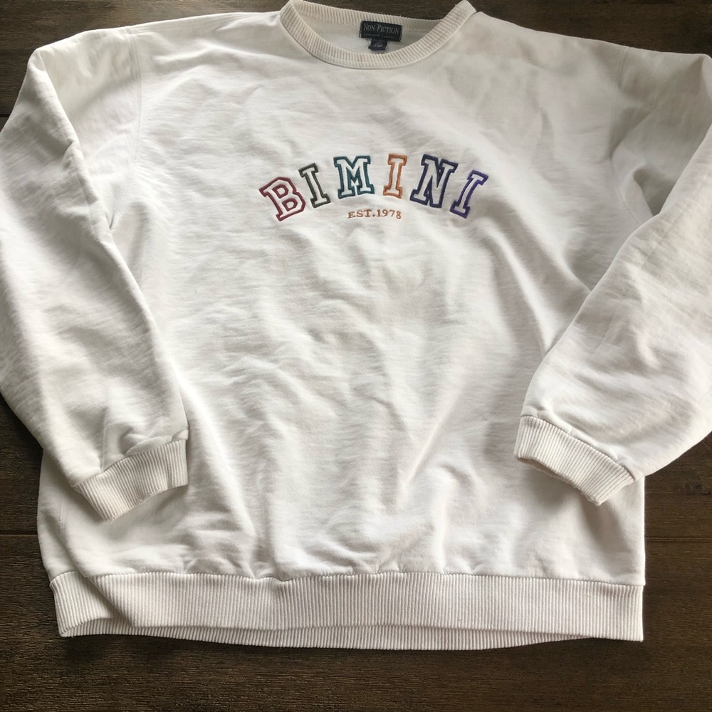 Bimini Oversized Sweatshirt White Sz XL
